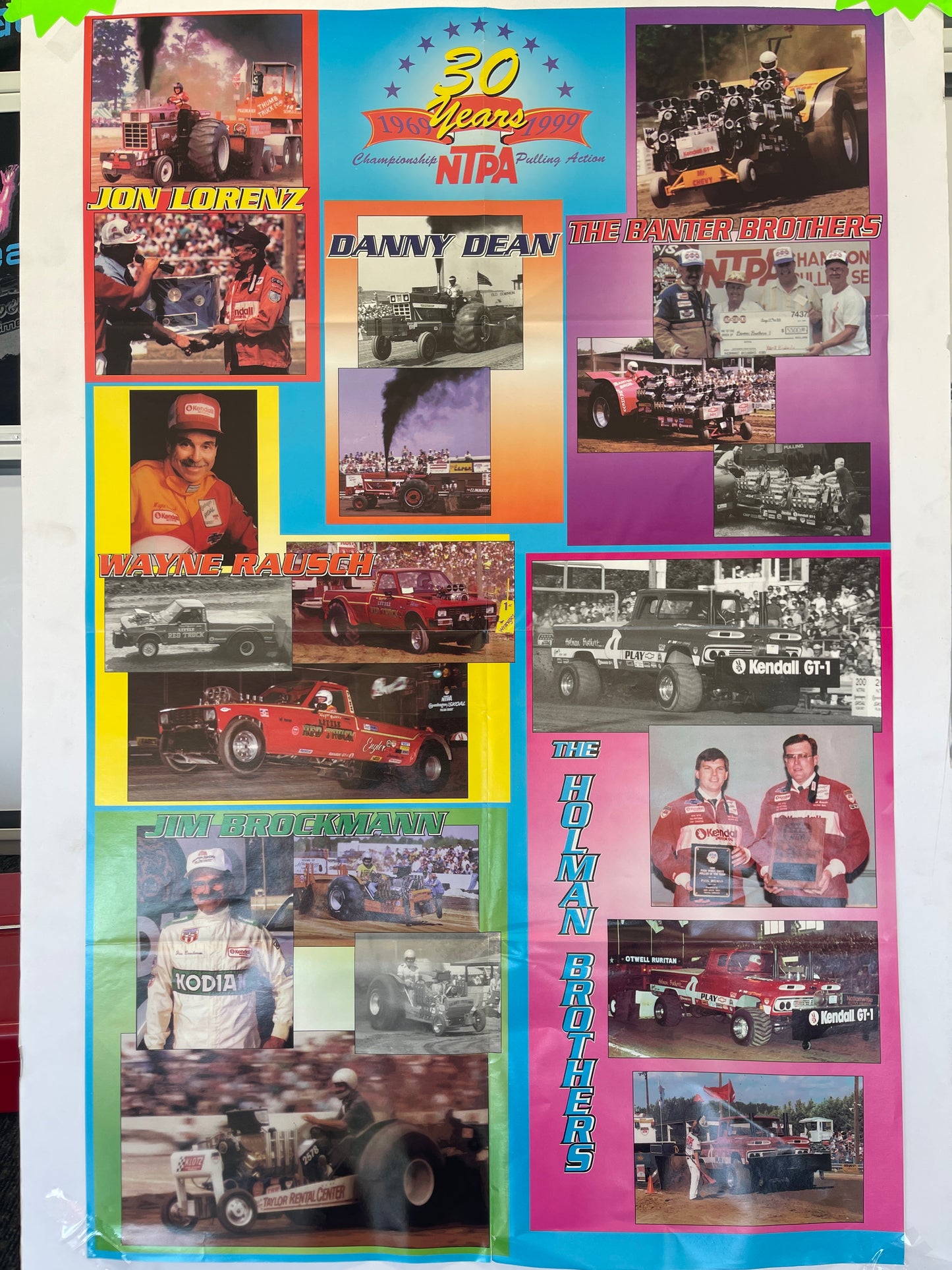 Vintage NTPA 30th Anniversary Poster 1969-1999 Pulling Legends