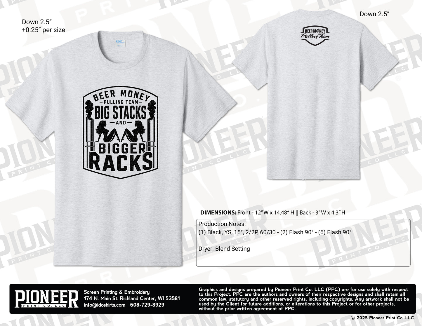 2026 "BIG STACKS AND BIGGER RACKS" Beer Money Pulling Team T-Shirt