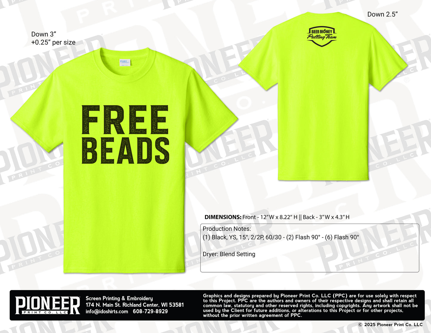 2026 "FREE BEADS" Beer Money Pulling Team T-Shirt