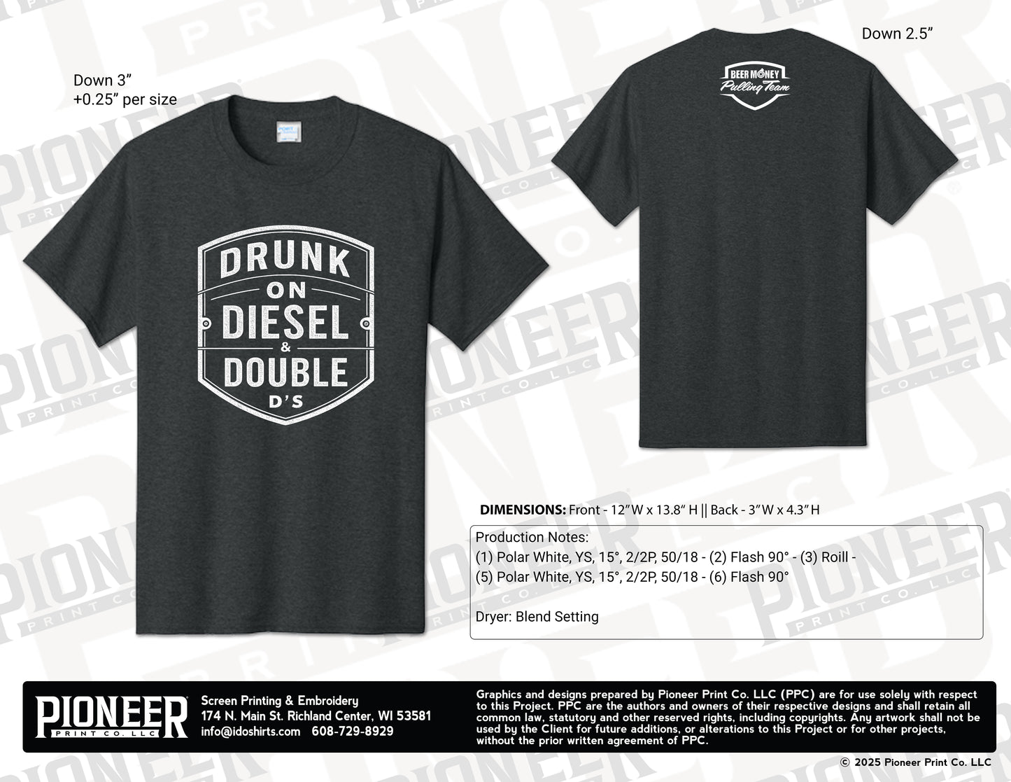 2026 "DRUNK ON DIESEL & DOUBLE D'S" Beer Money Pulling Team T-Shirt